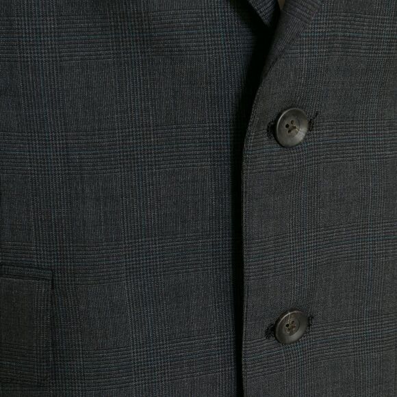 VTG Chaps Ralph Lauren Mens Suit 40R ? Blazer Jacket 34x32 Pants Gray Glen Plaid - Picture 15 of 16